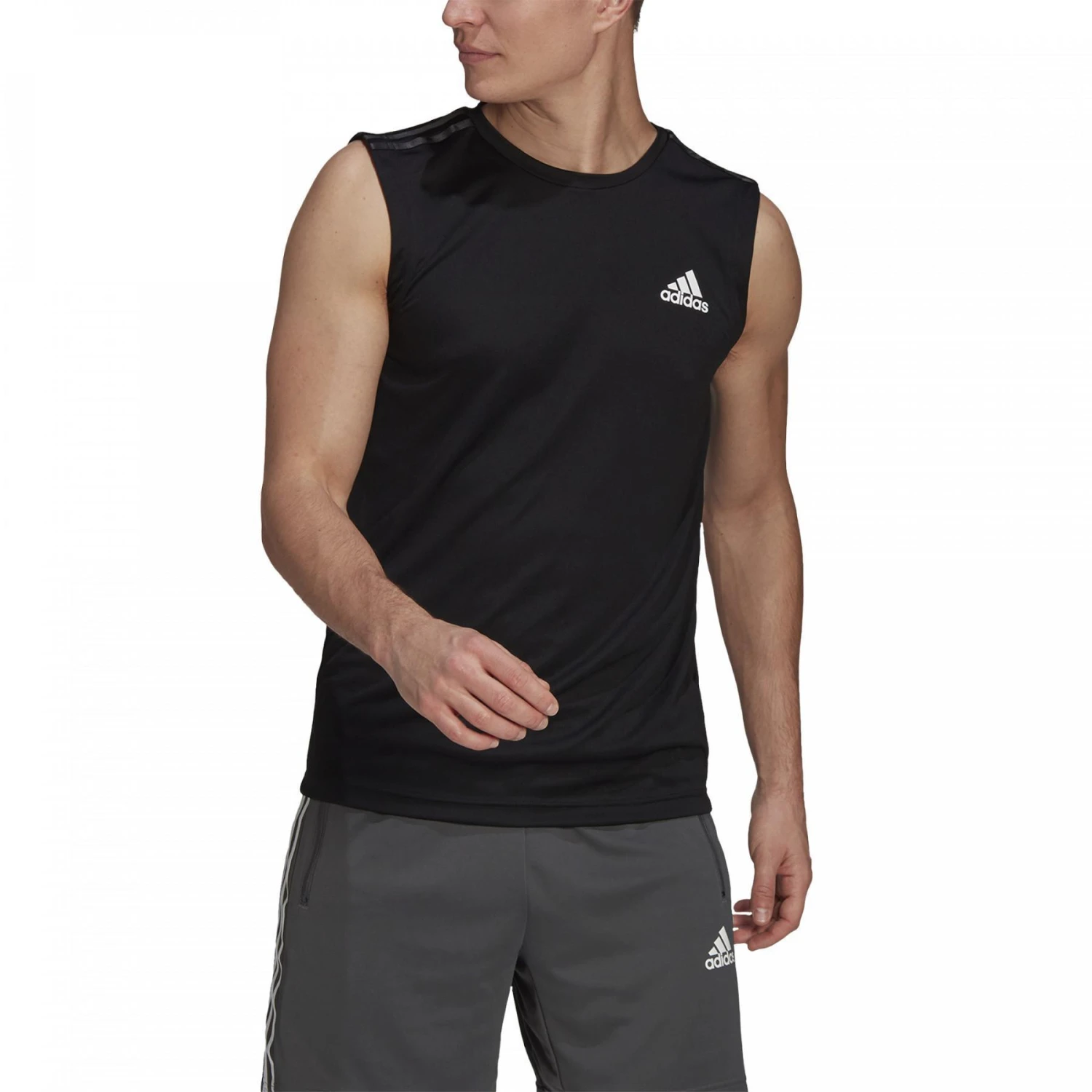 Débardeur Adidas Aeroready Designed To Move Sport 3-Bandes – Image 5