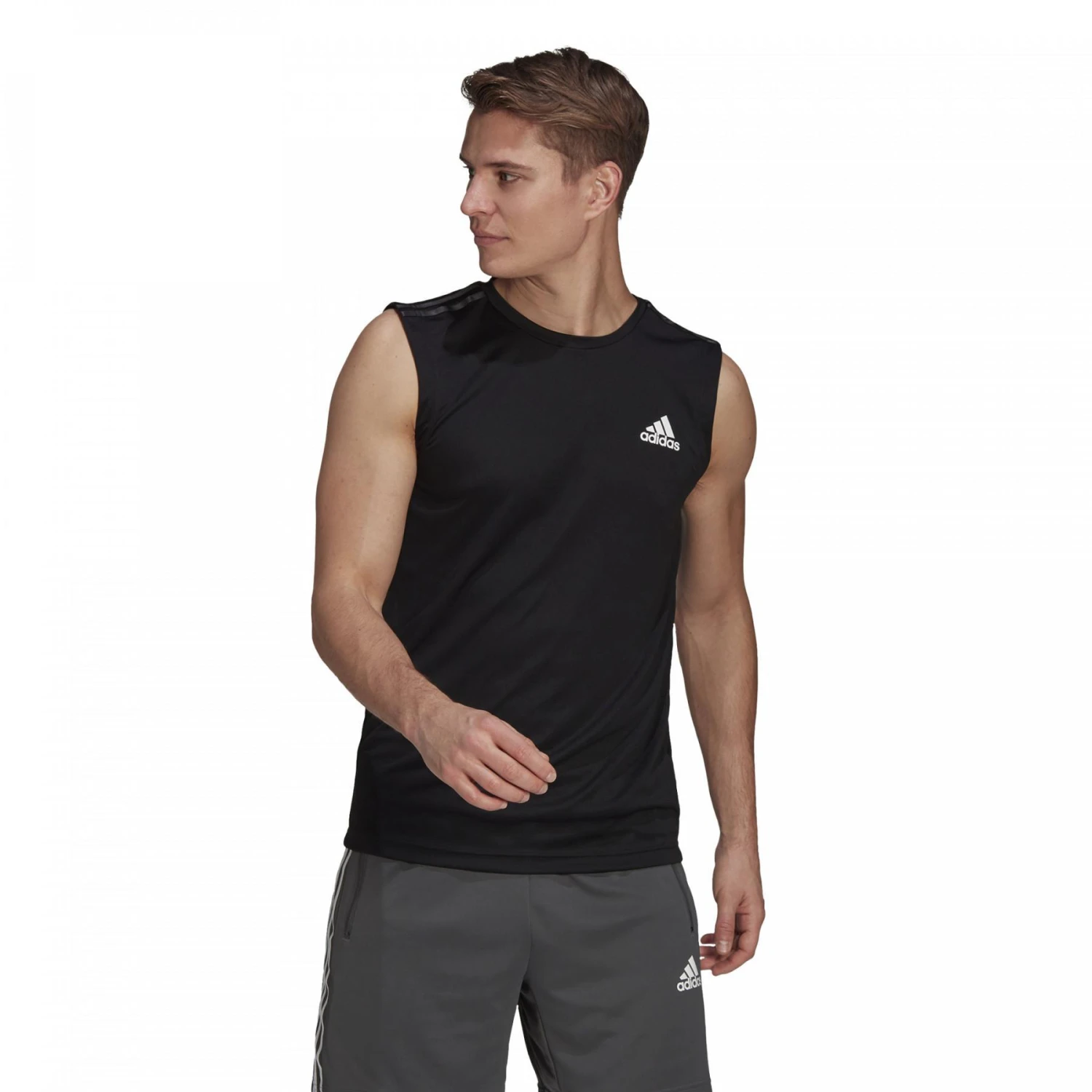 Débardeur Adidas Aeroready Designed To Move Sport 3-Bandes – Image 3